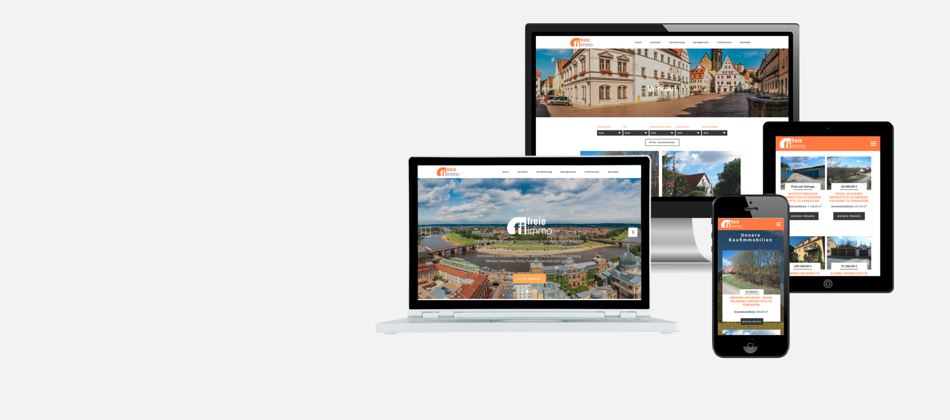 Webseite für Immobilienmakler am Beispiel freie immo